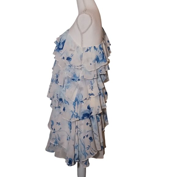 NEW Lauren Ralph Lauren Floral Print Ruffled Mini Cocktail/Party Dress Size 6 - Picture 7 of 15